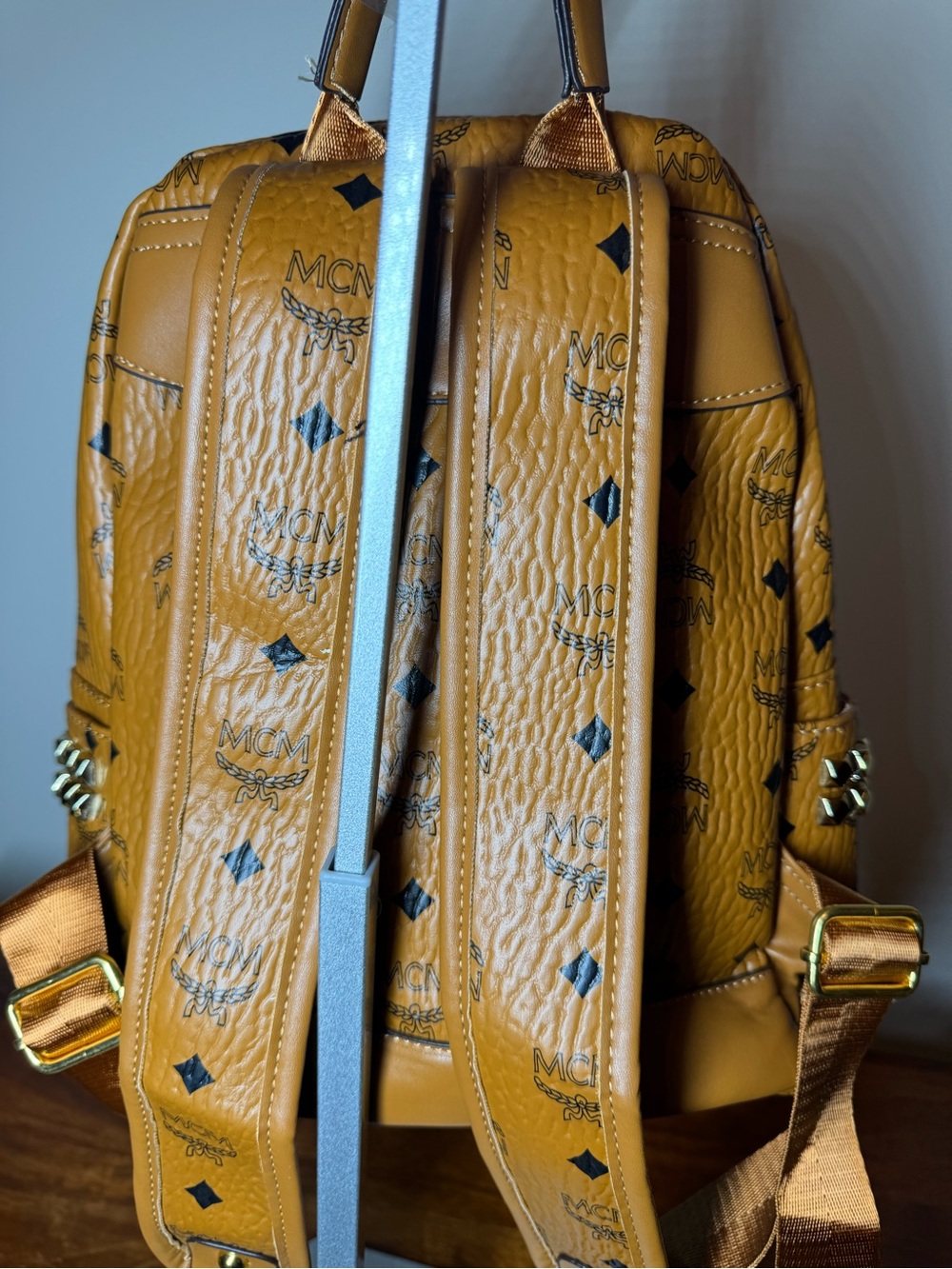 BRAND NEW! Inspired MCM Cognac Visetos Mini Backpack - Cognac - Picture 5 of 8